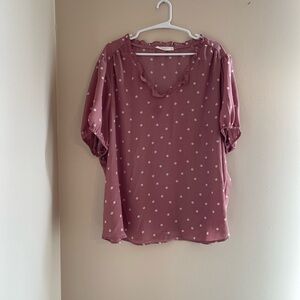 Lush - Pink Polka Dot Blouse